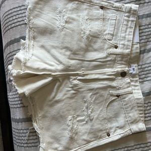 White denim shorts